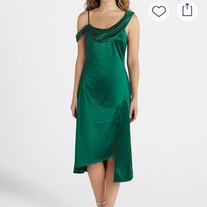 Chic Asymmetrical Green Dress